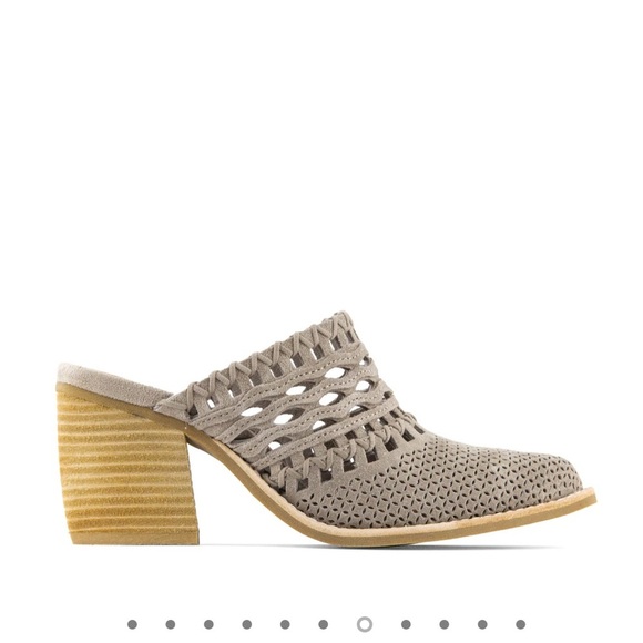 Anthropologie Jeffrey Campbell classic suede Favela woven mule heel size 9 - Picture 4 of 12